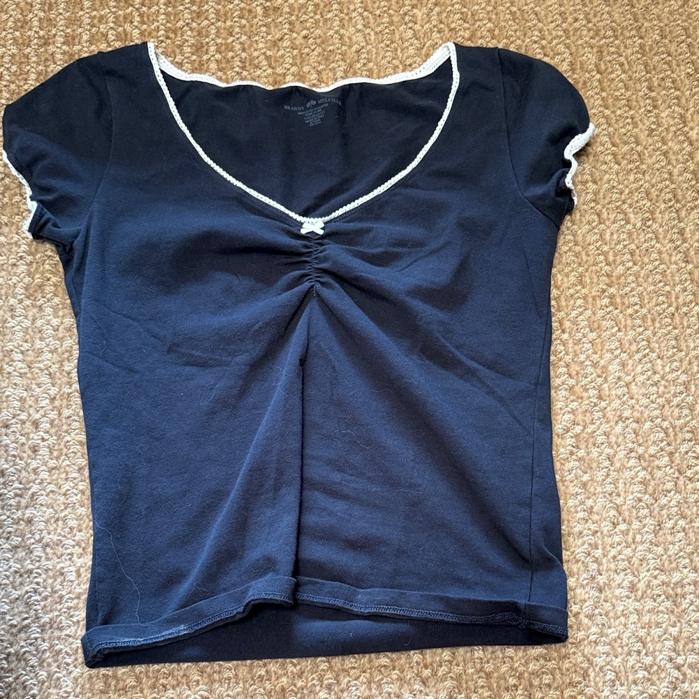 Navy blue brandy melville shirt
